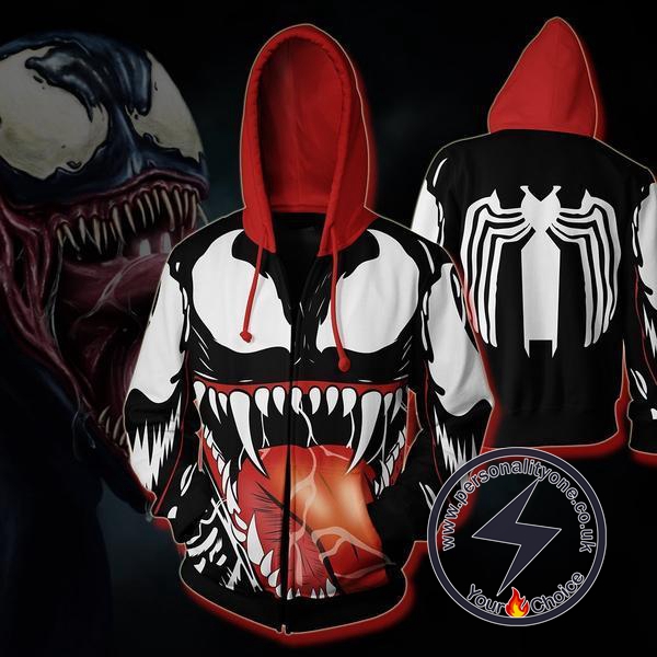 Spiderman Venom Zip Up Hoodie Jacket